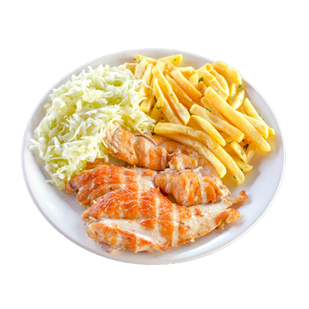 Piept pui+cartofi praj/salata-350gr